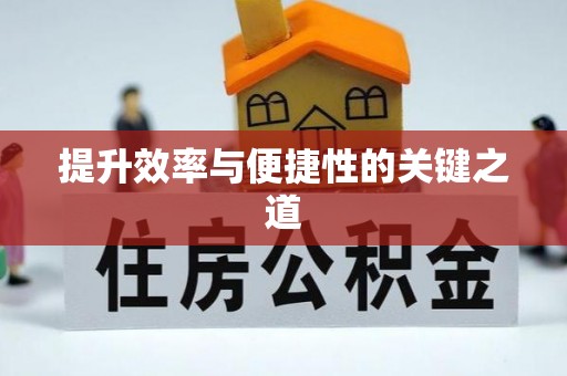 惠民提升效率与便捷性的关键之道